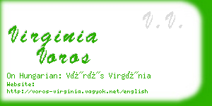 virginia voros business card